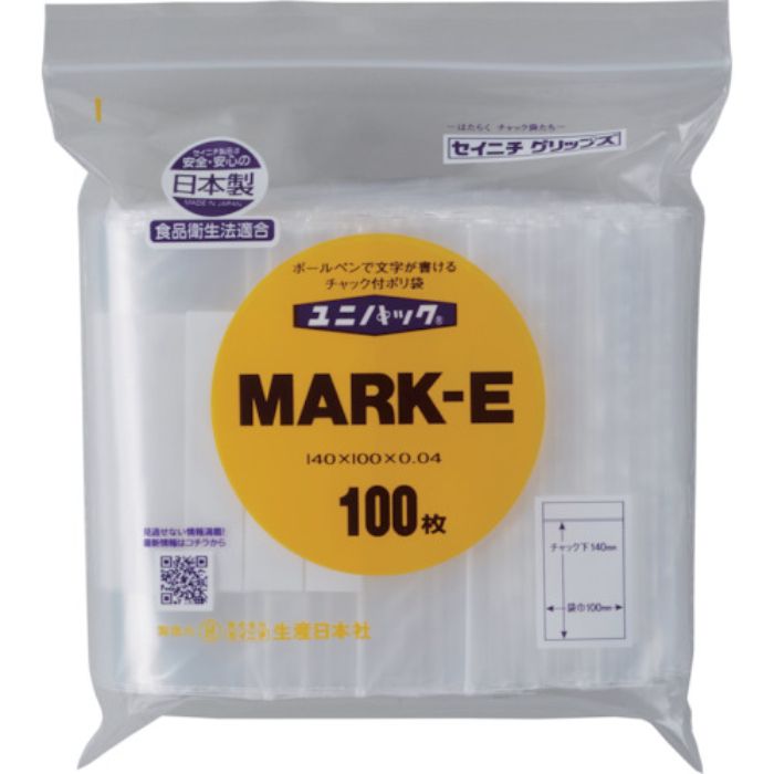 セイニチ 「ユニパック」 MARK-E 140×100×0.04 100枚入(Tcode:3690490)