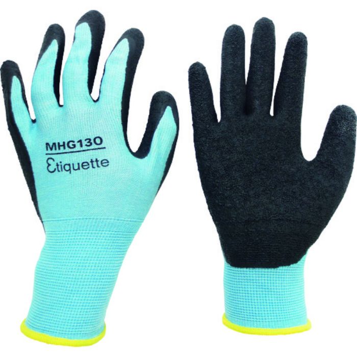 ミドリ安全 消臭機能糸使用 作業手袋 ハイグリップ天然ゴム背抜き 薄手 MHG130エチケット LL(Tcode:1493424)