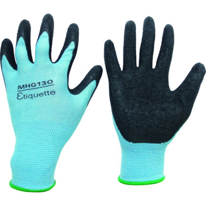 ミドリ安全 消臭機能糸使用 作業手袋 ハイグリップ天然ゴム背抜き 薄手 MHG130エチケット M(Tcode:1493422)