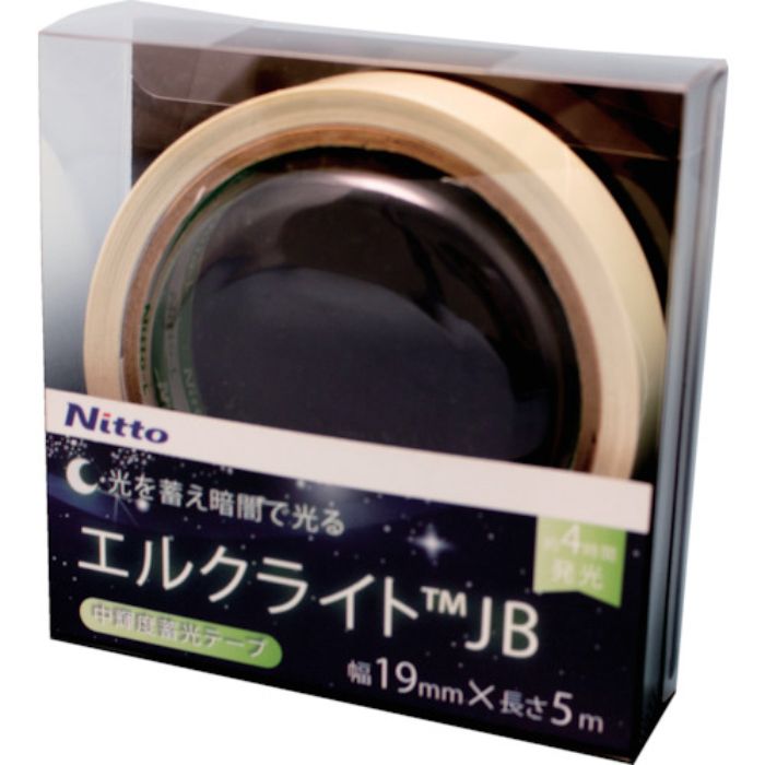 日東エルマテ 中輝度蓄光テープ JIS-JB級 0.25mm×19mm×5m グリーン(Tcode:1145974)
