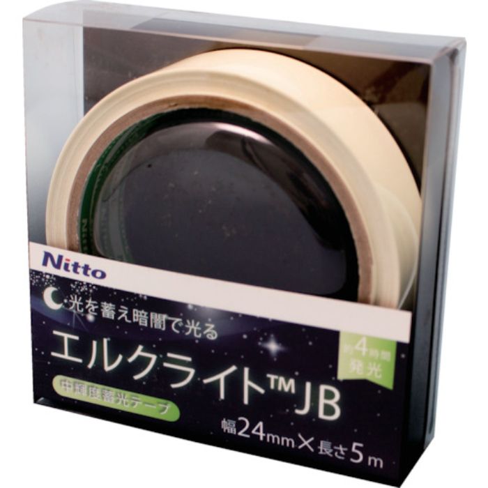 日東エルマテ 中輝度蓄光テープ JIS-JB級 0.25mm×24mm×5m グリーン(Tcode:1145976)