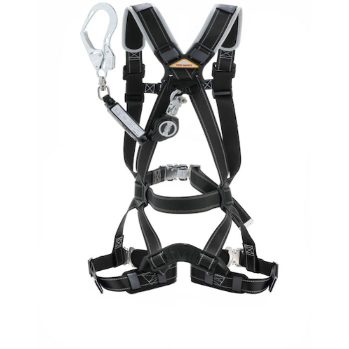 トーヨーセフティ フルハーネス型巻取式(ロック装置付き)シングルランヤード(Tcode:3368570)