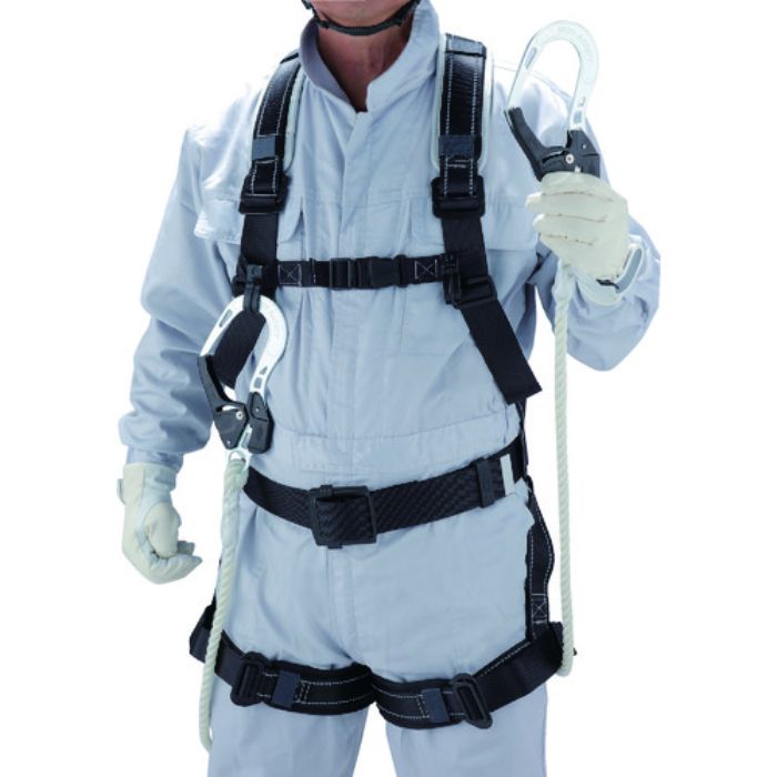 トーヨーセフティ フルハーネス ロープ式(タイプ1)ダブルランヤード(Tcode:1611721)