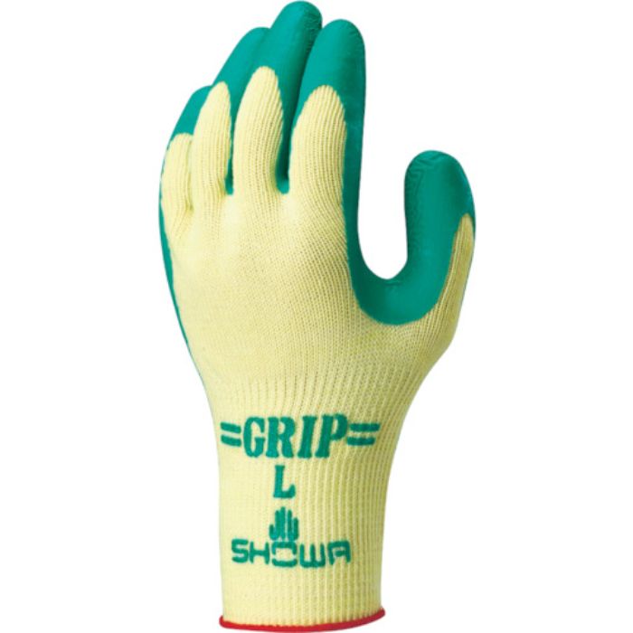 SHOWA 天然ゴム背抜き手袋 まとめ買い グリップ(ソフトタイプ)5双パック グリーン Mサイズ(Tcode:1033430)