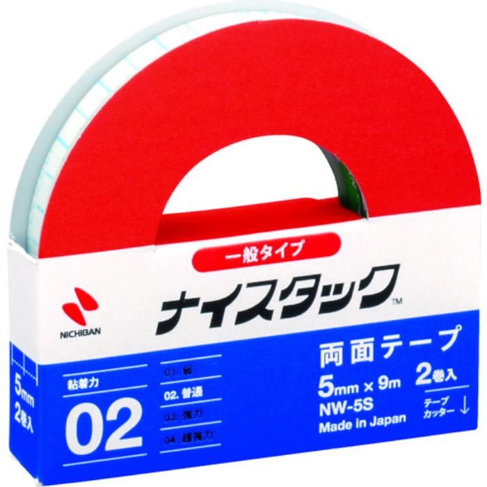 ニチバン 両面テ-プ ナイスタックNW-5S 5mmX9m 2巻入り1セット