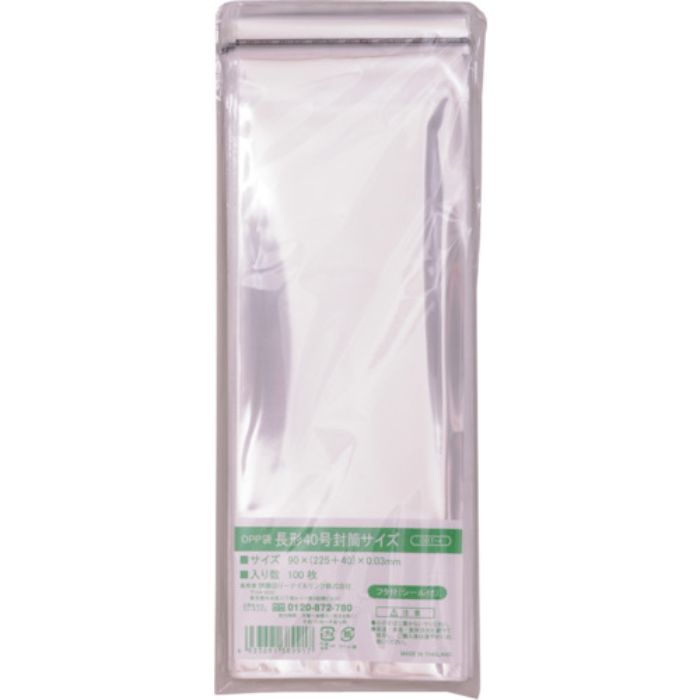IRL OPP袋フタ付シール付き 長形40号封筒サイズ(Tcode:3867029)