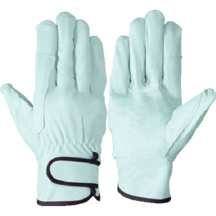 シモン 豚本革手袋(袖口マジックタイプ) PL-718 白 LL(Tcode:2073121)