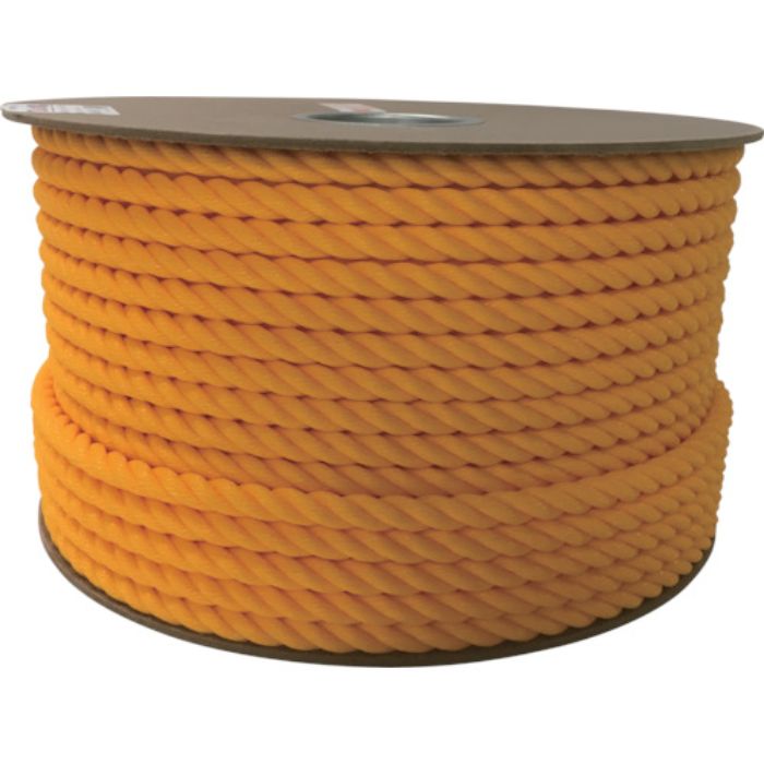 ユタカメイク ポリエチレンロープドラム巻 12mm×100m イエロー(Tcode:7947666)