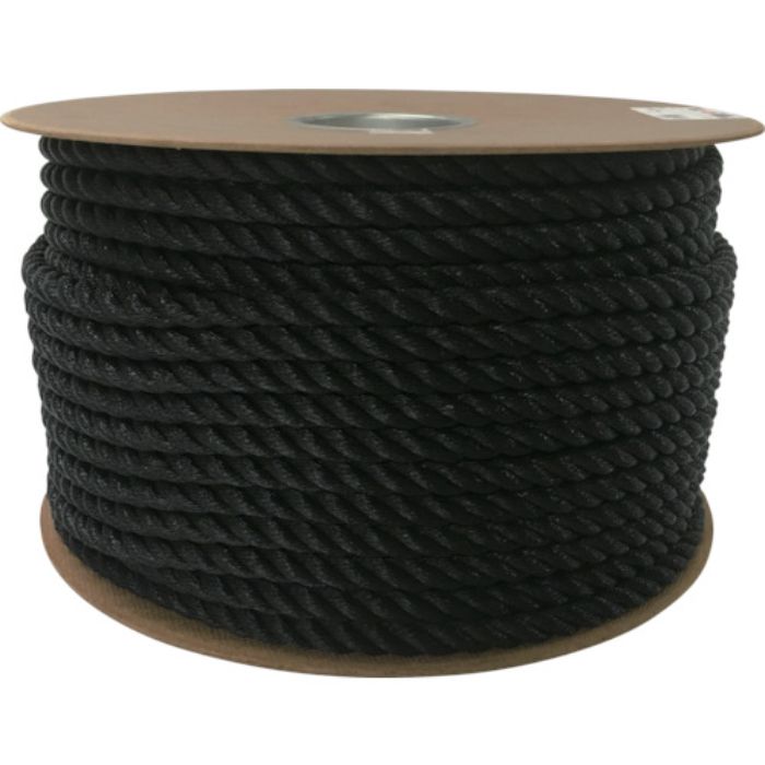 ユタカメイク ポリエチレンロープドラム巻 12mm×100m ブラック(Tcode:7947691)