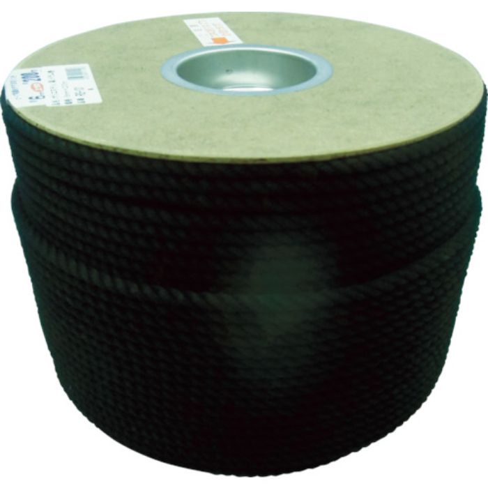 ユタカメイク ポリエステルロープ ドラム巻 6φ×200m 黒(Tcode:7541350)