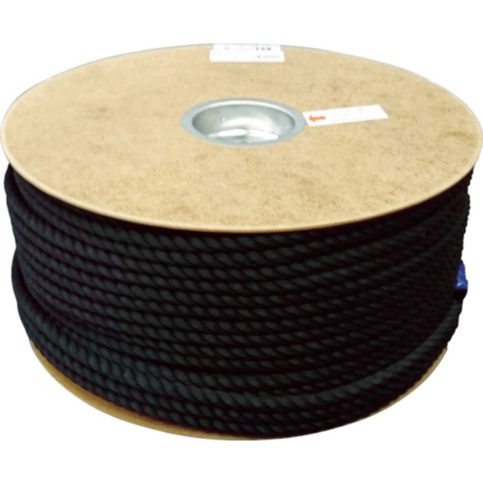 ユタカメイク ポリエステルロープ ドラム巻 9φ×150m 黒(Tcode:7541368)