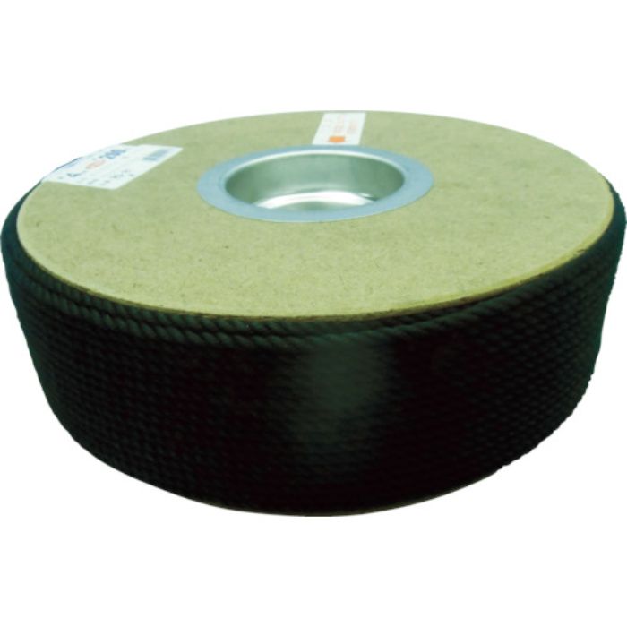 ユタカメイク ポリエステルロープ ドラム巻 4φ×200m 黒(Tcode:7541392)