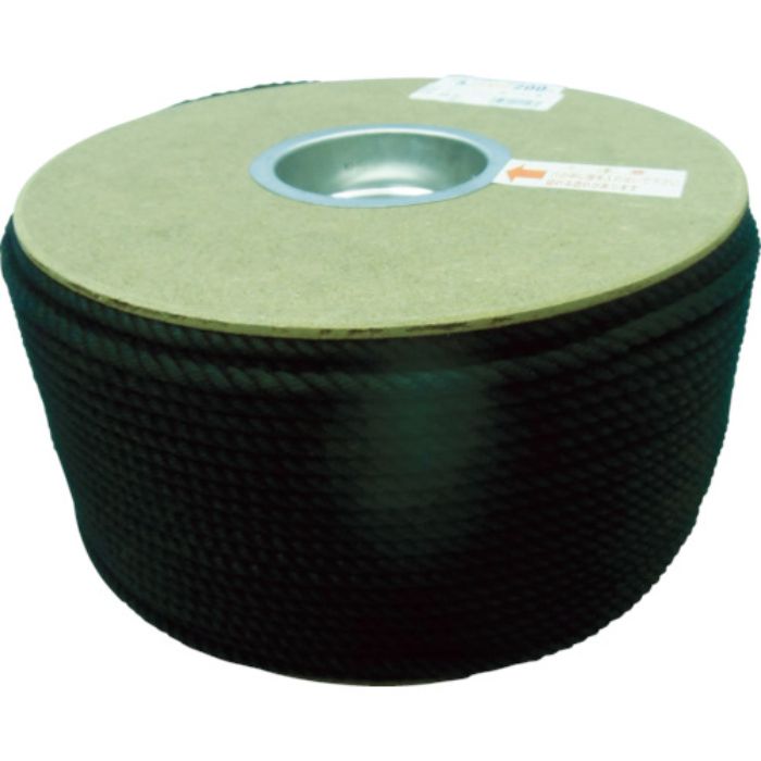 ユタカメイク ポリエステルロープ ドラム巻 5φ×200m 黒(Tcode:7541406)