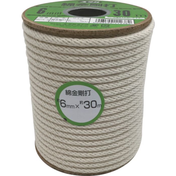 ユタカメイク 綿金剛打ロープ ボビン巻 6mm×30m(Tcode:8276071)