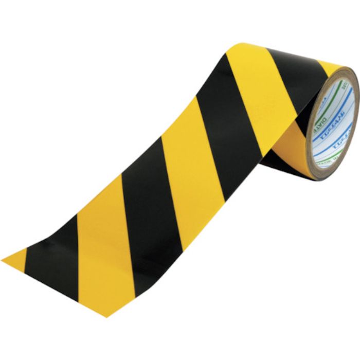 パイオラン 再帰反射テープ 100mm×10m イエロー/ブラック(Tcode:3817435)