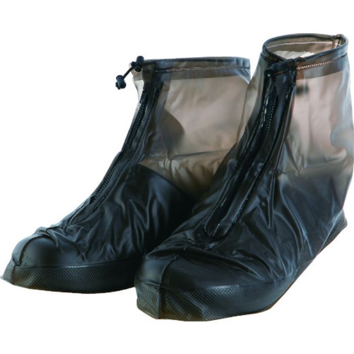 TRUSCO レインシューズカバー ジッパー付 Sサイズ(22.5〜24.0) 黒(Tcode:2072797)