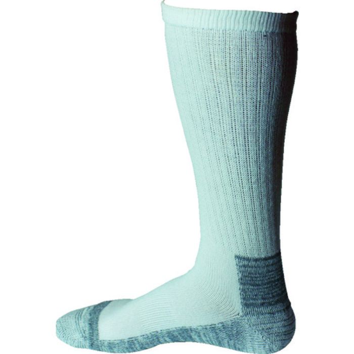 おたふく ストロングソックス 底力タイプ ホワイト×グレー 先丸 2足組(Tcode:7958498)