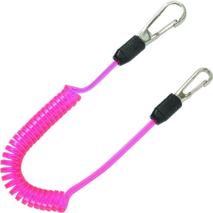 TOP コンパクトセーフティコードHisqare 蛍光ピンク 最大長さ1300/自然長380mm(Tcode:7798253)