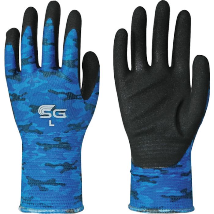 トワロン ニトリル背抜き手袋 SG-A002 3双組 ミリタリーブルー L (3双入)(Tcode:2457481)