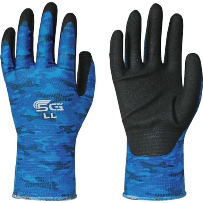 トワロン ニトリル背抜き手袋 SG-A002 3双組 ミリタリーブルー LL (3双入)(Tcode:2457484)