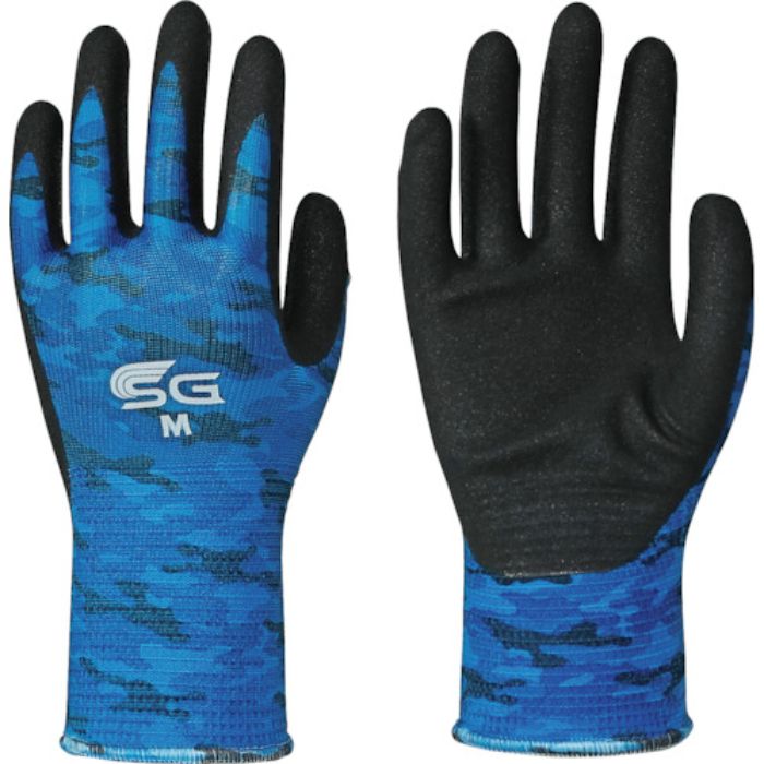 トワロン ニトリル背抜き手袋 SG-A002 3双組 ミリタリーブルー M (3双入)(Tcode:2457483)