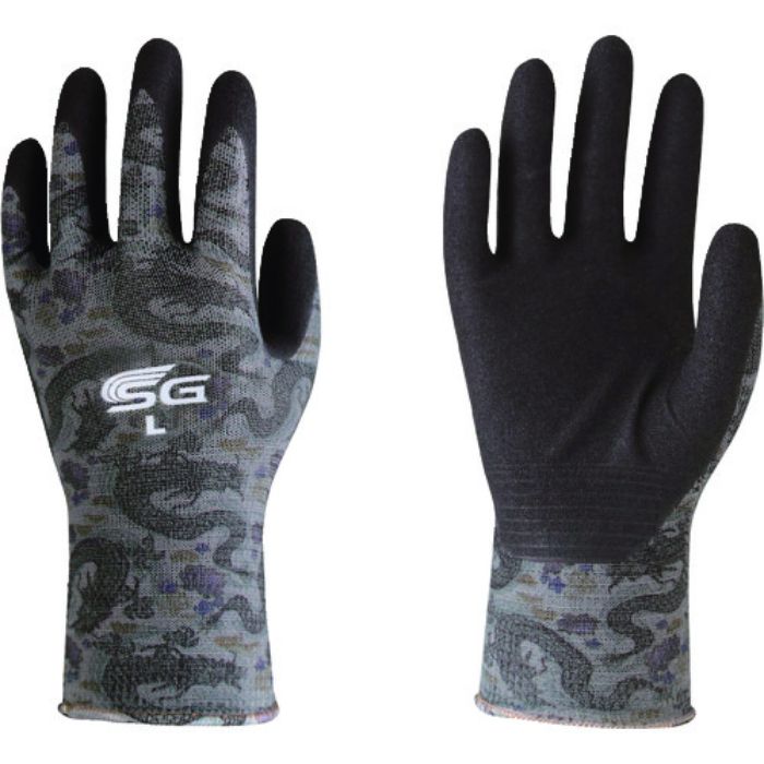 トワロン ニトリル背抜き手袋 SG-A047 ドラゴングレー L(Tcode:8280749)