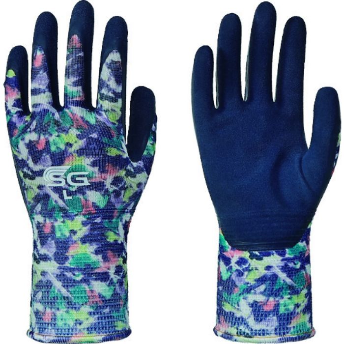 トワロン 天然ゴム背抜き手袋 SG-R102 ぼかし柄ブルー L(Tcode:1373734)