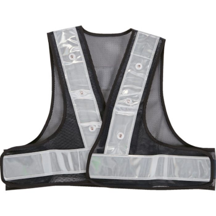 TRUSCO LED付ショート安全ベスト ネイビー×ホワイト(Tcode:3886845)