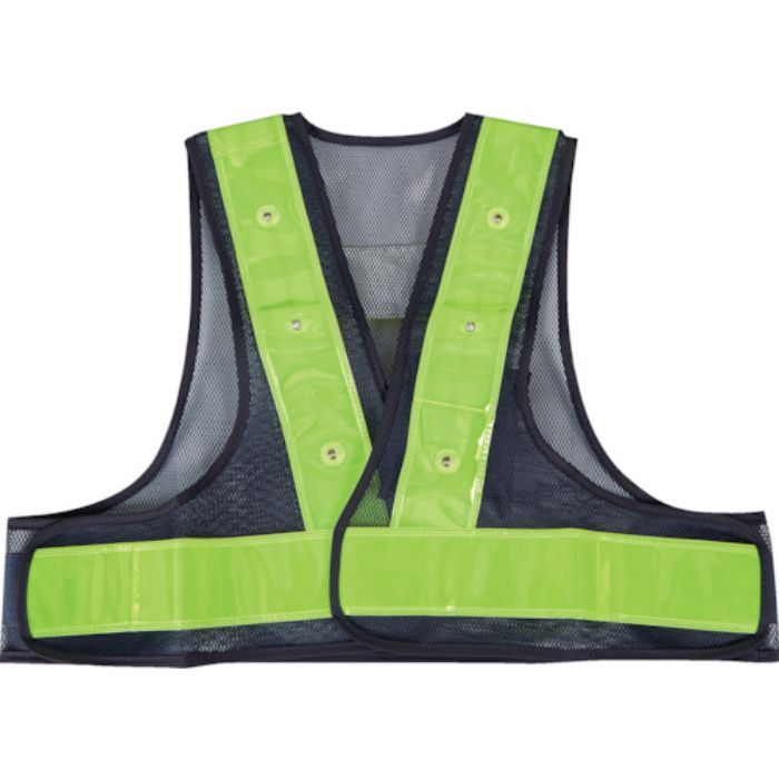 TRUSCO LED付ショート安全ベスト ネイビー×蛍光イエロー(Tcode:3886843)