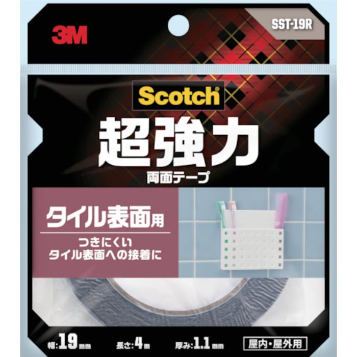 3M スコッチ 超強力両面テープ タイル表面用 19mm×4m(Tcode:3894482)