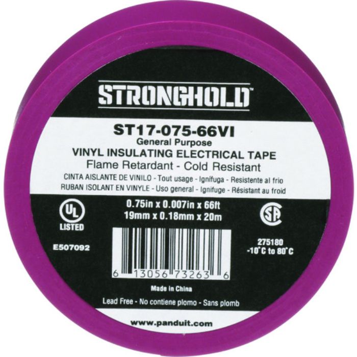 ストロングホールド StrongHoldビニールテープ 一般用途用 紫 幅19.1mm 長さ20m ST17-075-66VI(Tcode:2167628)