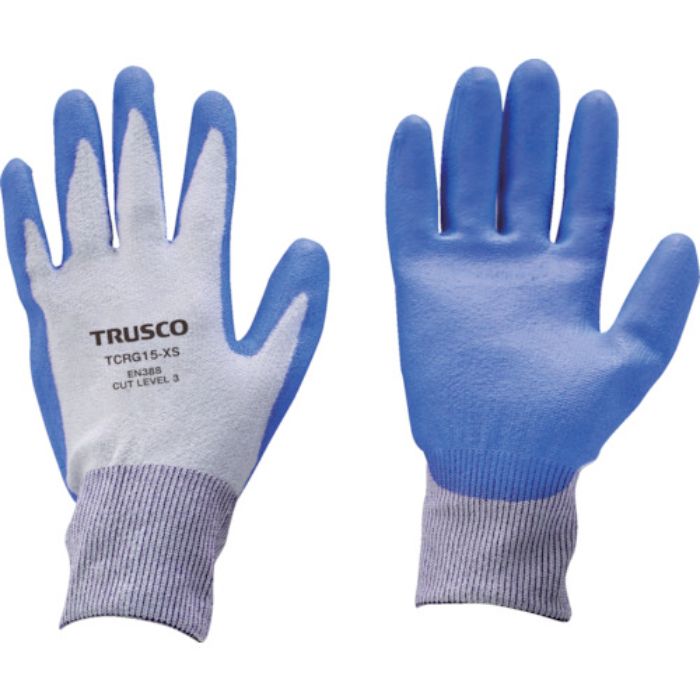 TRUSCO 耐切創手袋 15G ポリウレタンコーティング XSサイズ