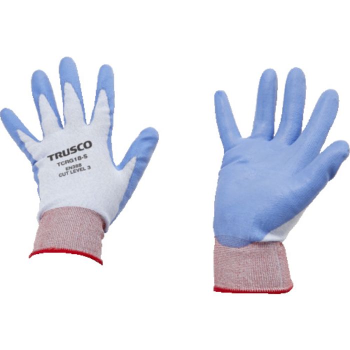 TRUSCO 耐切創手袋 18G ポリウレタンコーティング Sサイズ(Tcode:1612443)