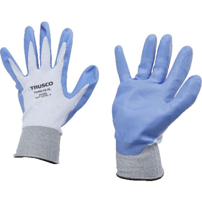TRUSCO 耐切創手袋 18G ポリウレタンコーティング XLサイズ(Tcode:1612446)