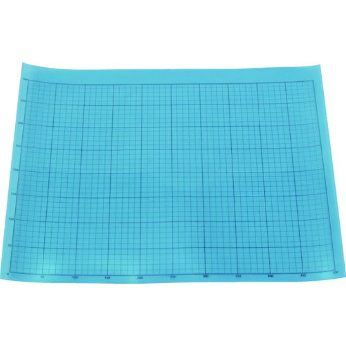 TRUSCO 液晶保護フィルム フッ素光沢 基材100ミクロン シリコン粘着剤50ミクロン 400X500MM 方眼印刷、R定規付(Tcode:1162184)