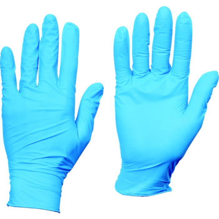 TRUSCO 使い捨てニトリル手袋TGスタンダード 0.08粉無青M 100枚(Tcode:8354643)