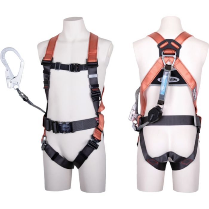 TSUYORON コアハーネス ランヤード付 TH-502-CR93SV-OT コルトリトラ オレンジ Mサイズ 黒(Tcode:3904443)