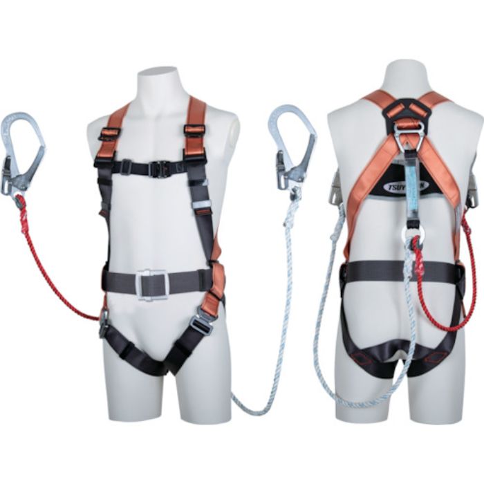 TSUYORON フルハーネス コアハーネス ツインロープ式 オレンジ Mサイズ(Tcode:1633417)