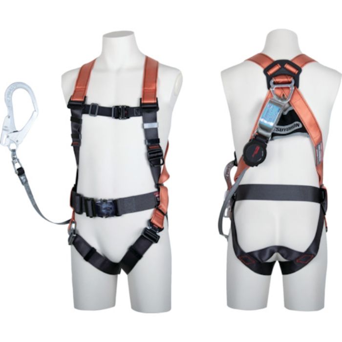 TSUYORON コアハーネス ランヤード付 TH-502-OH93SV-OT ワン・ハンドリトラ オレンジ Mサイズ(Tcode:1638251)