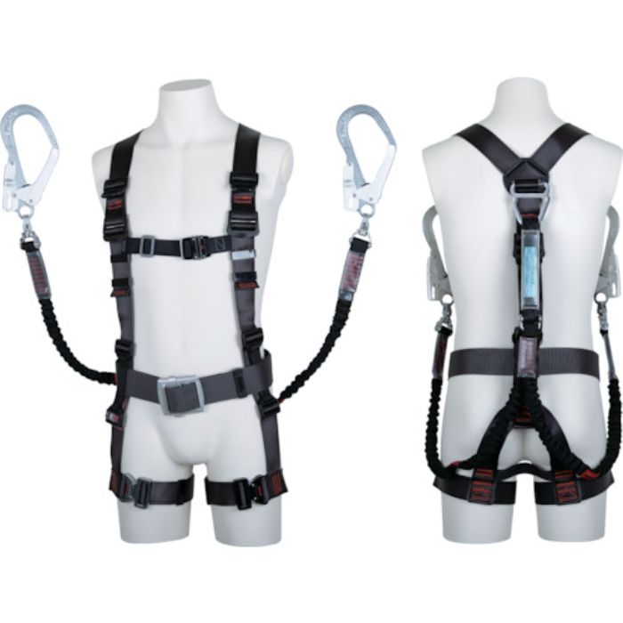 TSUYORON フルハーネス飛燕ツインランヤード付き TH-506-2NV93SV-OT ツインノビロン Lサイズ ダークグレー(Tcode:1678470)