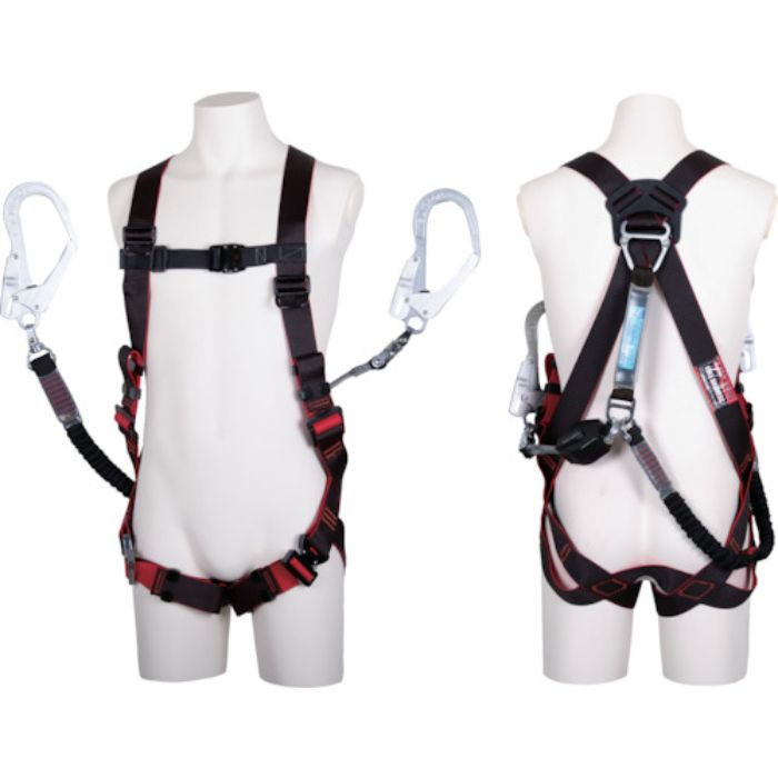 TSUYORON レヴォハーネス ツインランヤード付き TH-508-CRNV93SV-OT ツインコルトリトラ 黒/赤 Mサイズ 黒(Tcode:3847757)