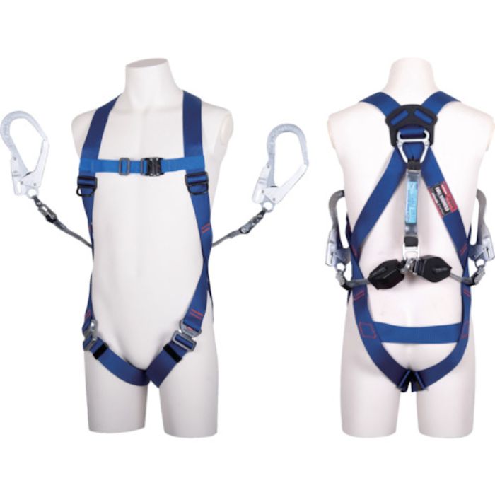 TSUYORON ライトハーネス ツインランヤード付き TH-510-2CR93SV ツインコルトリトラ 青 Mサイズ 黒(Tcode:3847760)