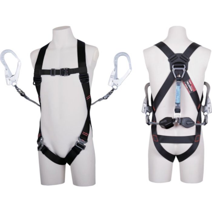 TSUYORON ライトハーネス ツインランヤード付き TH-510-2CR93SV ツインコルトリトラ 黒 Mサイズ 黒(Tcode:3822000)