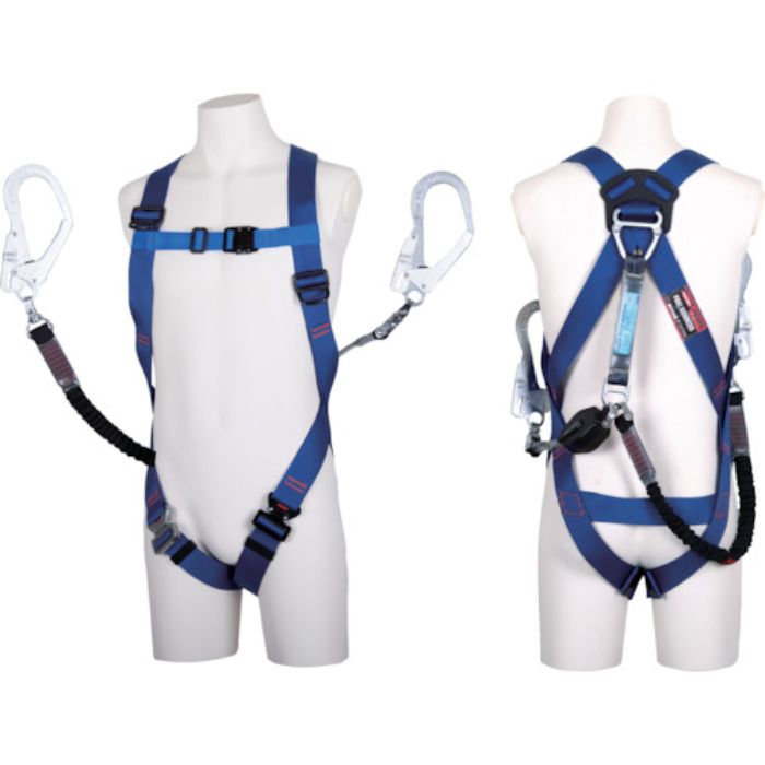 TSUYORON ライトハーネス ツインランヤード付き TH-510-CRNV93SV-OT コルトリトラ 青 Mサイズ 黒(Tcode:3821999)