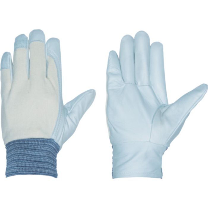 ペンギンエース 牛本革手袋(袖口ゴムタイプ) 国産クレスト甲メリ ホワイト M(Tcode:8552977)