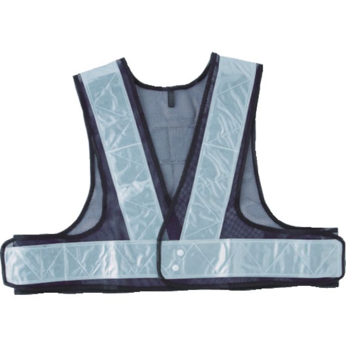 TRUSCO 安全ベスト 紺*シルバー ショート丈 ポリエステル製(Tcode:3623082)