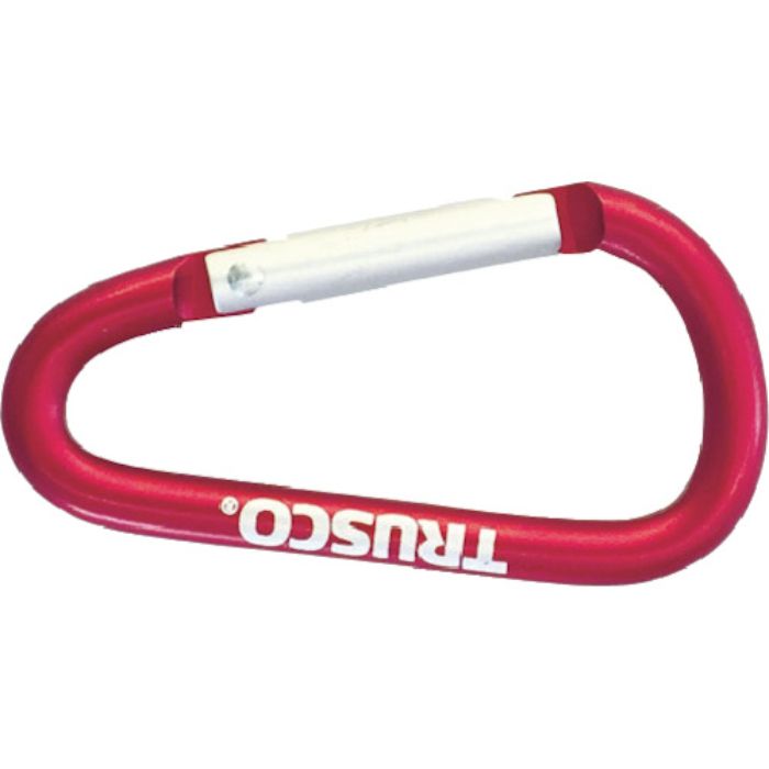 TRUSCO まとめ買い カラビナ 線径5mmX50mm D型 レッド100個(Tcode:4336944)