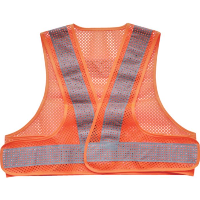 TRUSCO メッシュ安全ベスト ショート丈 オレンジ*シルバー 着丈420mm(Tcode:2572686)