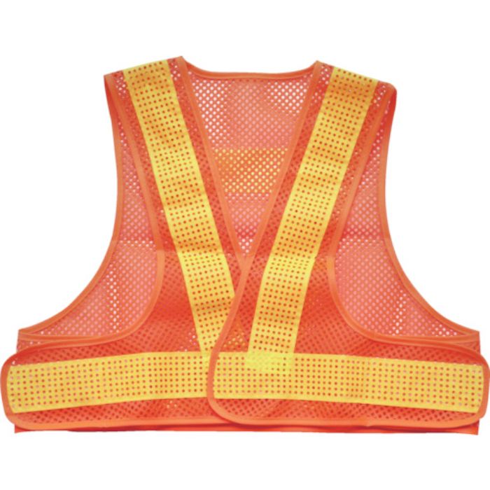 TRUSCO メッシュ安全ベスト ショート丈 オレンジ*イエロー 着丈420mm(Tcode:2572687)