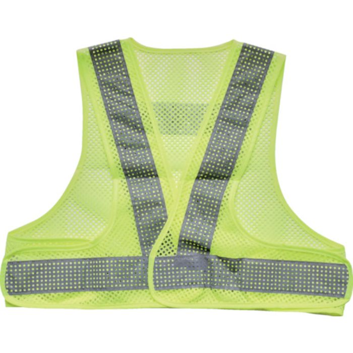 TRUSCO メッシュ安全ベスト ショート丈 イエロー*シルバー 着丈420mm(Tcode:2572689)